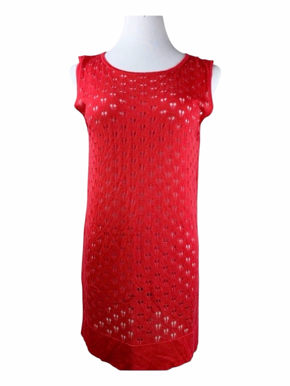 Valerie Stevens Red Eyelet Sleeveless Tunic Dress/Top